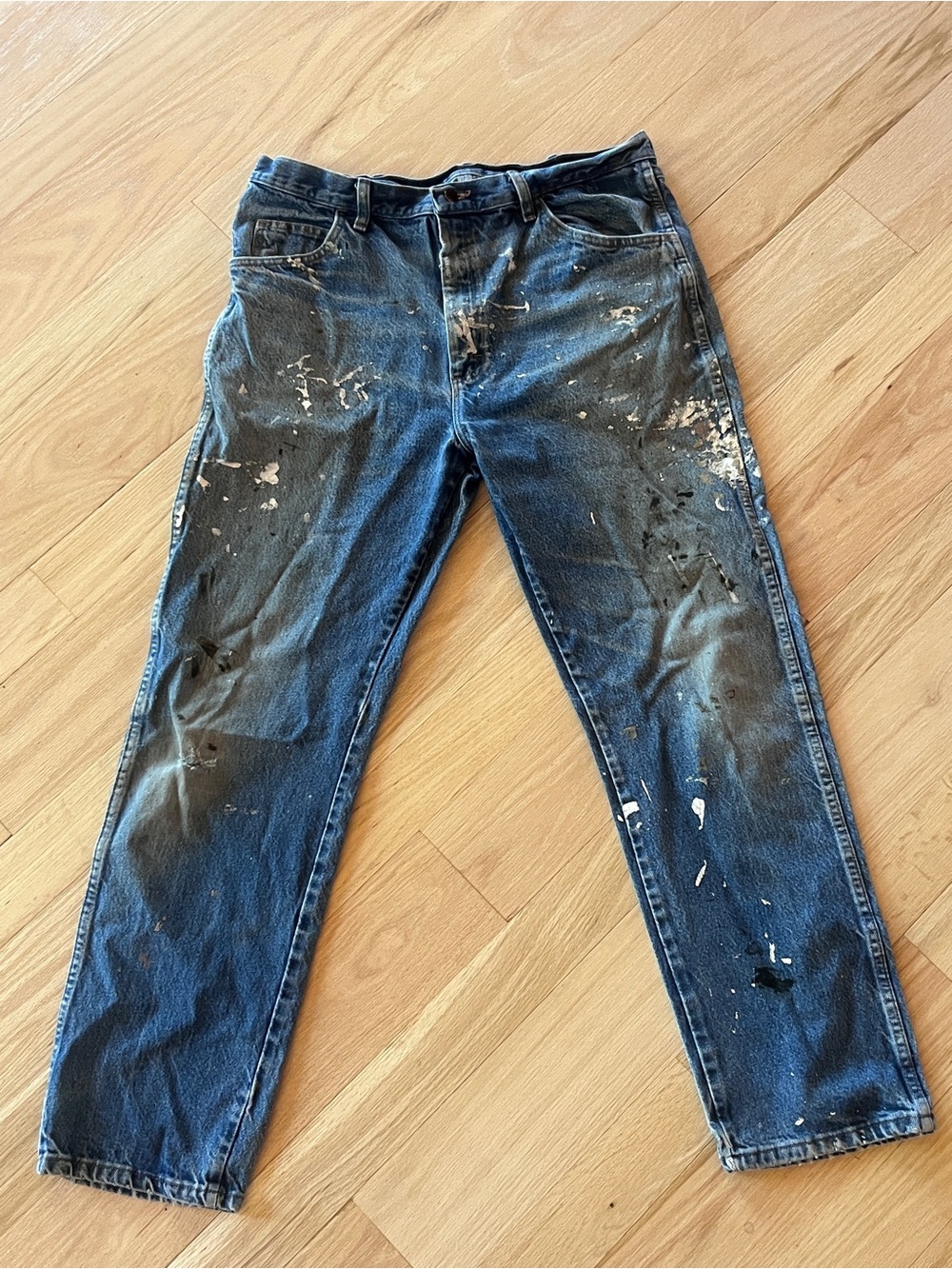 Rustler Ments Vintage Distressed Denim Workwear Jeans 38x32